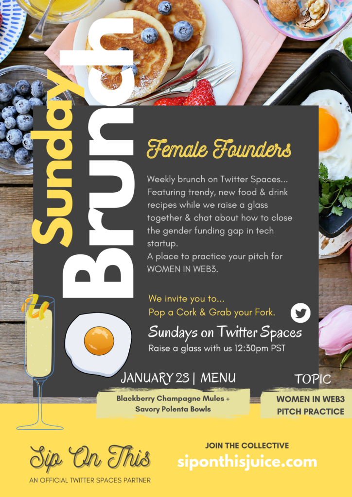 Sunday Brunch with Women in Web3 Event Flyer for Twitter Spaces Weekly Meetup
